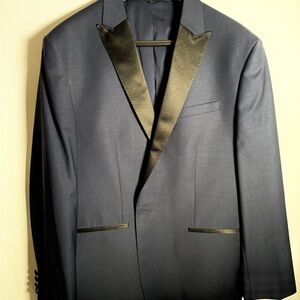 Express Midnight Blue Tuxedo with Black Satin Trim